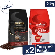 Lavazza Espresso Italiano Classıco Kavrulmuş Çekirdek Kahve 1 kg +Lavazza Qualita Rossa Çekirdek Kahve 1 kg