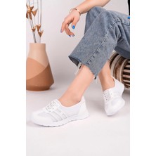 Nesil Shoes Bsea 618 Beyaz Memory Foam Kadın Yürüyüş Ayakkabısı