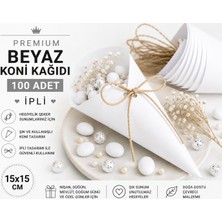 Orbak Kağıt Premium Beyaz Koni Kağıdı 100 Adet | Ipli Hediyelik Ikram ve Şeker