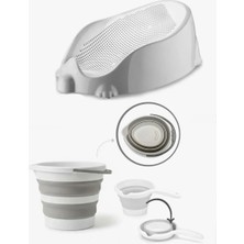 Kaya Group® 3’lü Bebek Banyo Seti – Küvet, Katlanabilir Kova ve Maşrapa | Kaymaz ve Ergonomik Tasarım