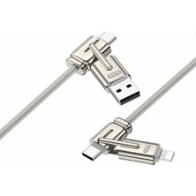 Go-Des Go Des GD-UC832 4in1 Pd Çoklu Usb-A + Type-C To Type-C + Lightning Şarj ve Data Kablosu Gri