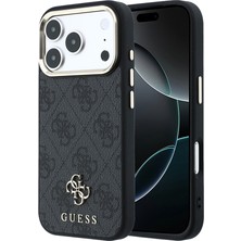 iPhone 17 Pro Kılıf Guess Orjinal Lisanslı M-Safe Özellikli Small 4g ve Classic Logolu Kapak Siyah