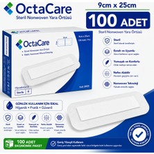 Octacare Esnek Steril Nonwoven Yara Örtüsü 9CM×25CM (100 Adet)