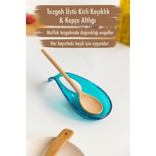 Küçük Hazine Akrilik Aquamarin Tezgah Üstü Kirli Kaşıklık & Kepçe Altlığı