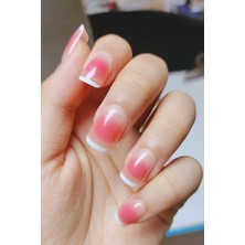Easy Beauty 24 Adet Küt French Takma Tırnak Kısa Takma Tırnak Seti Yapıştırıcı Set Hediyeli R350