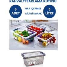 Loremp Kahvaltı Saklama Kabı Saklama Kutusu Kahvaltılık Kilitli Saklama Kutusu 6 Adet 5 Lt Bpa Free