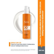 Avene Sprey Güneş Kremi SPF 30 Vücut için Yüksek Koruma Sağlayan Nemlendirici Güneş Bakımı 200 ml