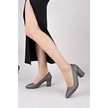 Nesil Shoes Desca 663 Platin Virgin Topuklu Kadın Ayakkabı
