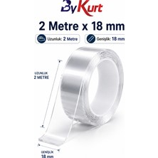 ByKurt Sabitleme Bandı Çift Taraflı Nano Bant Güçlü Yapışkanlı Montaj