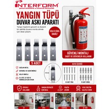 İnterform Yangın Tüpü Askı Aparatı Metal 5'li Set Vida ve Dübel Dahil