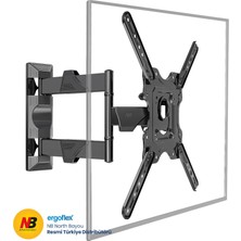 Ergoflex Nb P4 32"–55" Ultra İnce Duvara Monte Hareketli Tv&Monitör Askı Standı 55 inç Ekran Boyutu