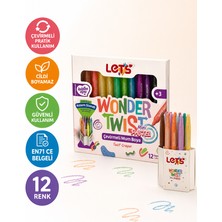 Let's Wonder Twist Pastel Mini Çevirmeli Mum Boya 12 Renk