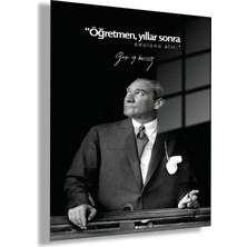 Gaagart Temperli Gerçek Cam Tablo Makam Panosu Atatürk Sözleri Öğretmen, Yıllar Sonra Ödülünü Alır.