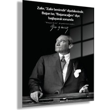 Gaagart Temperli Gerçek Cam Tablo Makam Panosu Atatürk Sözleri Zafer Sözü