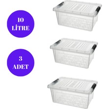 Loremp Kilitli Saklama Kutusu Oyuncak Kutusu 3 Adet Saklama Kabı 26 x 38,5 x 15,5