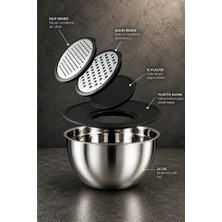 Srç Mutfak Rendeli Karıştırma & Saklama Kabı Tek - 24 cm - 304 Paslanmaz Çelik 5 Parça
