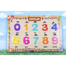 Maketçiniz Ahşap+Eva Eğitici Bul Tak Puzzle Sayılar Montessori Zeka ve Motor Beceri Geliştirici Oyuncak