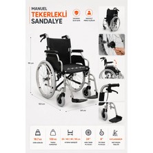 Poylin P120 Tekerlekli Sandalye 45 cm