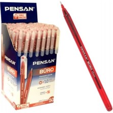 Pensan Tükenmez Kalem Büro 1 mm 50'li (Mavi, Kırmızı)