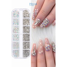 Misyul Tırnak Süsleme Aurora Kristal Taş Seti, Nail Art Tırnak Süslemesi