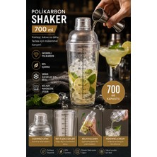 Polikarbon Shaker 700 ml / Kokteyl Shaker Şeffaf 700 cc