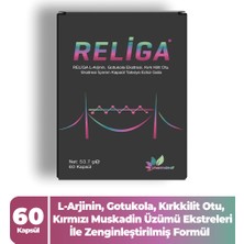 Religa 60 Kapsül – L-Arjinin, Gotu Kola, Kırk Kilit Otu ve C Vitamini Içeren Bağ Dokusu ve Tendon Takviyes