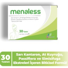 Menaless 30 Tablet – Menopoz Dönemi Için Bitkisel Destek | Soya, Sarı Kantaron, Passiflora ve Vitamin Kompleksi