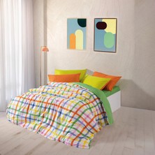 Cozy Home Popping Colors Çift Kişilik Lastikli Çarşaflı Nevresim Takımı Hype Yeşil