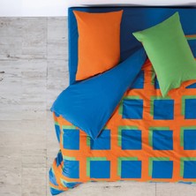 Cozy Home Popping Colors Çift Kişilik Lastikli Çarşaflı Nevresim Takımı Venus Mavi