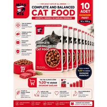 Miss Kis Premium Pouch Dana Etli Yetişkin Kedi Konservesi Seti 10x100 gr
