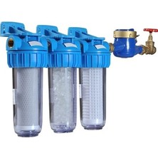 Waterworld 3'lü Daire Girişi Su Filtreleme Cihazı Şeffaf Plastik Materyal BPA Free 1 Filtre