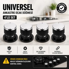 Öz Beyaz Eşya Kumtel - Lanova Uyumlu Set Üstü Ocak Düğmesi Krom Kapaklı 4'lü