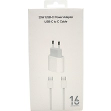 35W Usb-C Adaptör Type-C To Type-C Kablo IPHONE 16 Pro Max Şarj Seti - Beyaz