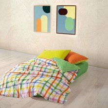 Cozy Home Popping Colors Tek Kişilik Lastikli Çarşaflı Nevresim Takımı Hype Yeşil