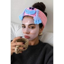 Zurafa Shop Pembe Renk Canavar Figürlü Peluş Saç Bandı - Sevimli Makyaj ve Maske Bandı