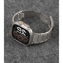 Alstrap Apple Watch Ultra 49 Mm, Series 11/10 46 Mm, 9/8/7 45 Mm, 6/5/4 ve Se 44 mm Uyumlu Titan Metal Bakla Kordon