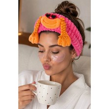 Zurafa Shop Fuşya Renk Canavar Figürlü Peluş Saç Bandı - Sevimli Makyaj ve Maske Bandı