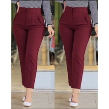 Mareandpanda Kadın Üste Oturan Paçası Bilek Üzerinde Biten Atlas Kumaş Pantolon 36 (S) - 48 (4xl)