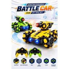 Yıldırım Oyuncak Uzaktan Kumandalı Işıklı 360° Dönen Savaş Tankı 17CM – 2 Araçlı Battle Car Seti 2.4ghz Şarjlı Rc Araba