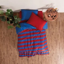 Cozy Home popping Colors Tek Kişilik Lastikli Çarşaflı Nevresim Takımı Blaze Kırmızı