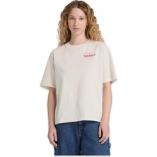 Timberland TB0A5RXM Graphic Sleeve Tee Beyaz Kadın T-Shirt
