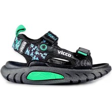 Vicco 332.F26Y.179 Konan Filet Siyah-Beyaz Erkek Çocuk Sandalet