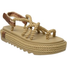 Bohonomad Ibiza Mid Platform Halat Bej Kadın Sandalet