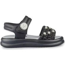 Vicco 321.P26Y.182 Sandra Patik Siyah-Beyaz Kız Çocuk Sandalet