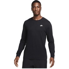 Nike AR5193 Sportswear Club Long-Sleeve Siyah Erkek T-Shirt