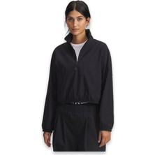 Under Armour Kadın Siyah Ua Unstoppable Wvn Pullover Sweatshirt Cepli Günlük Kullanım İçin 6007026