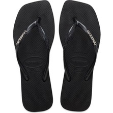 Havaianas 4148257 Square Logo Metallic Parmak Arası Siyah Kadın Terlik