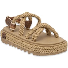 Bohonomad Bodrum Mid Platform Halat Bej Kadın Sandalet