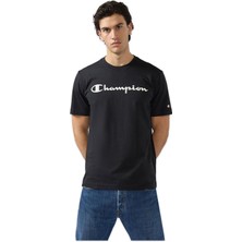 Champion 221814 Script Shop -Sleeve Tee Siyah Erkek T-Shirt