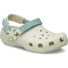 Crocs 212511 Clsc Dnm Flwr Adj Backstrapcgk Krem Çocuk Terlik